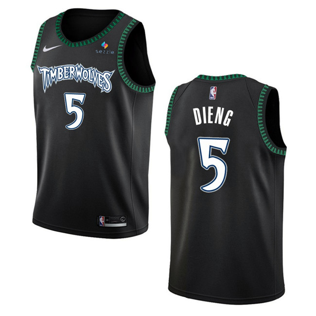Men's Black Minnesota Timberwolves Active Player Custom 2025 Sezzle sponsor patch Classic Swingman Stitched Basketball Jersey